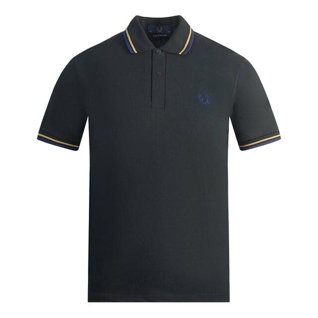 

Желто-Синяя рубашка-поло с кружевом Fred Perry, черный