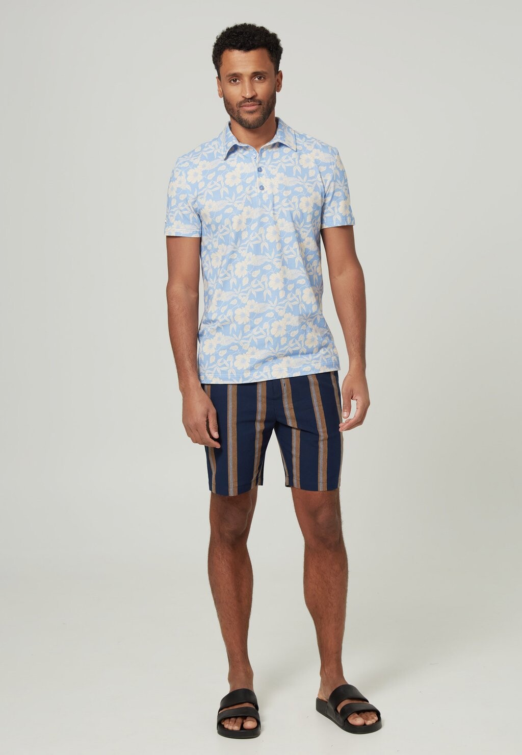 

Рубашка-поло PARACHUTE WITH FLOWER PRINT 4funkyflavours, цвет mottled blue