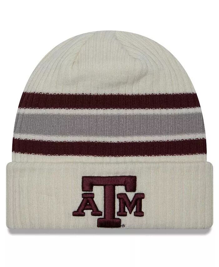 

Мужская кремовая вязаная шапка с манжетами в винтажном стиле Texas A&M Aggies New Era, слоновая кость/кремовый