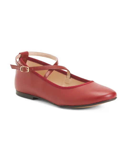 

Кожаные балетки с несколькими ремешками Made In Spain Bertuchi, цвет Cherry