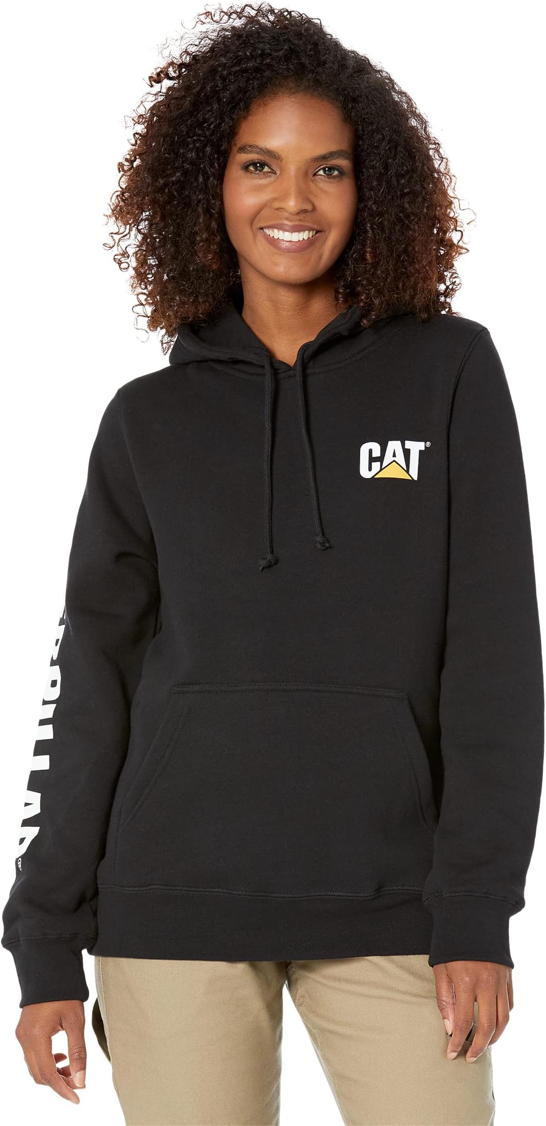 цена Толстовка с капюшоном и пуловером с логотипом торговой марки Caterpillar, черный