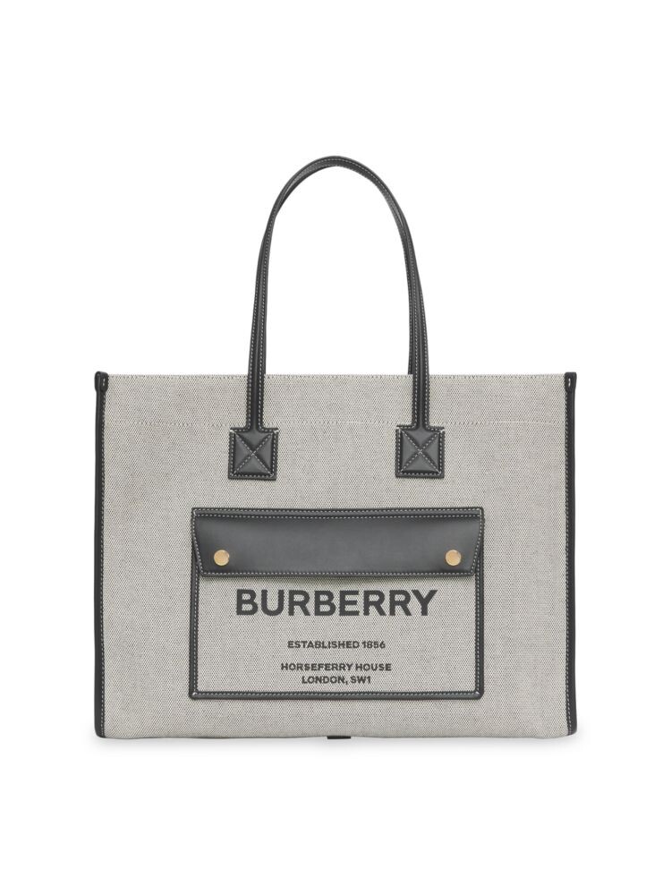 

Сумка-тоут среднего размера из парусины Horseferry Burberry, черный
