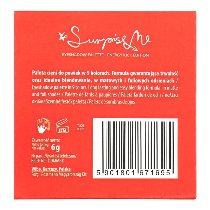 

Тени для век SURPRISE ME ENERGY KICK Paleta de Sombras Lovely Makeup, Multicolor