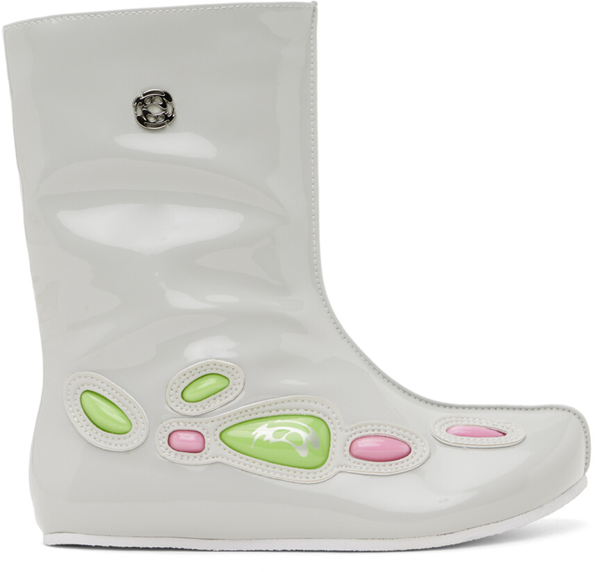 

Эксклюзивные серо-белые ботинки SSENSE Alien Barefoot II Rombaut