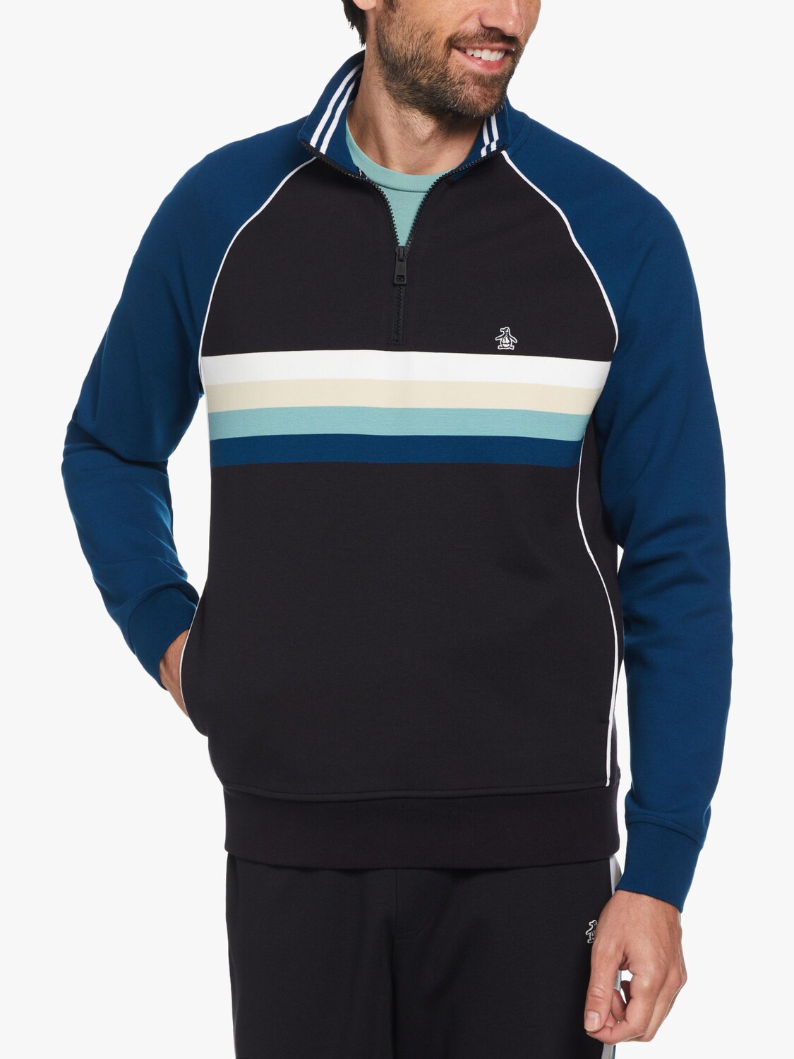

Спортивный топ Ponte на молнии 1/4 Original Penguin, настоящий черный