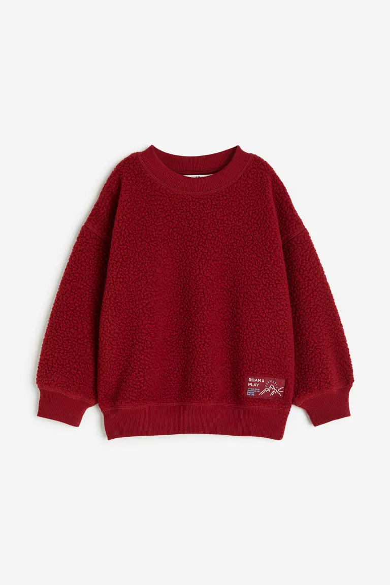 

Объемная толстовка из флиса H&M, красный