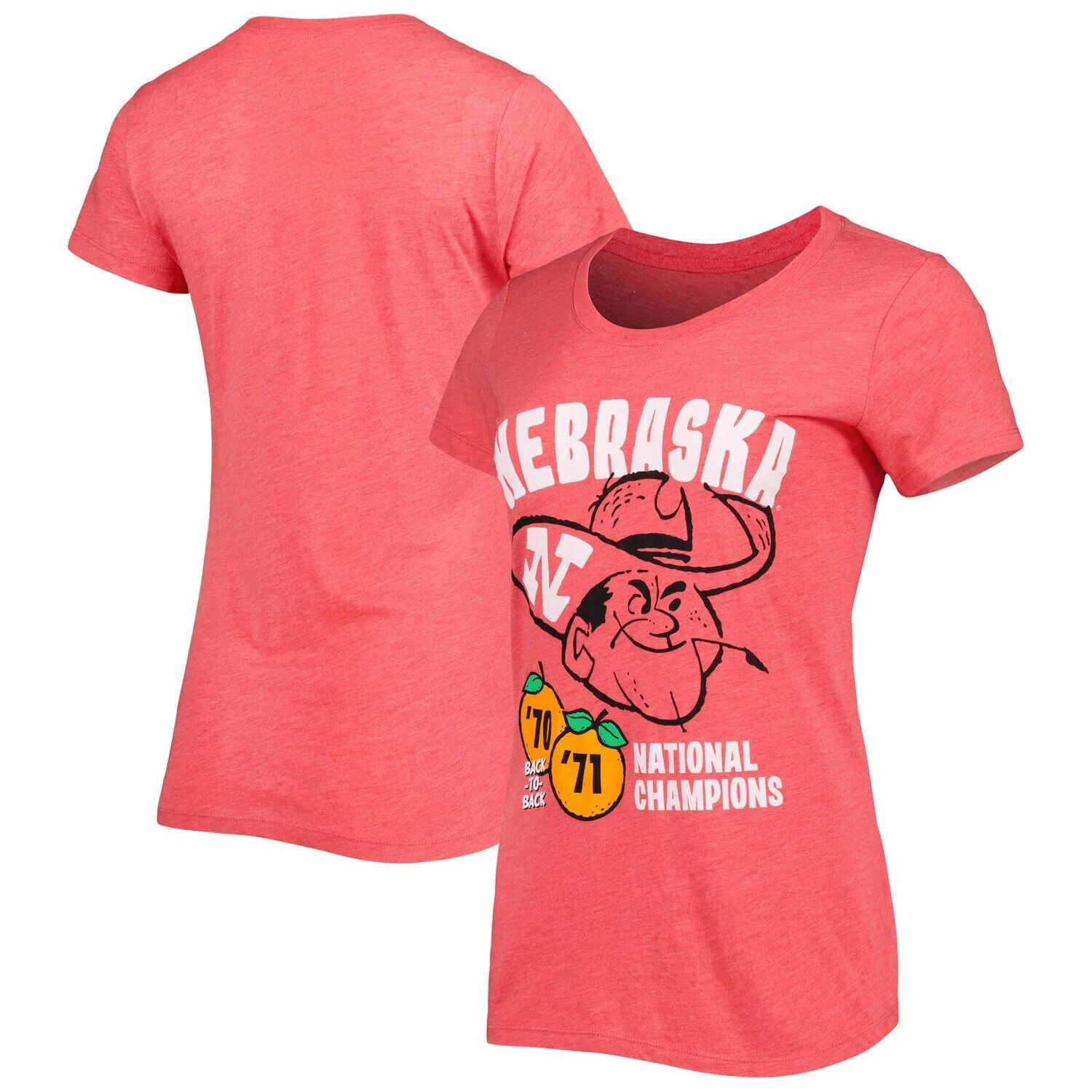 

Женская футболка Homefield Scarlet Nebraska Huskers Vintage National Champions Tri-Blend