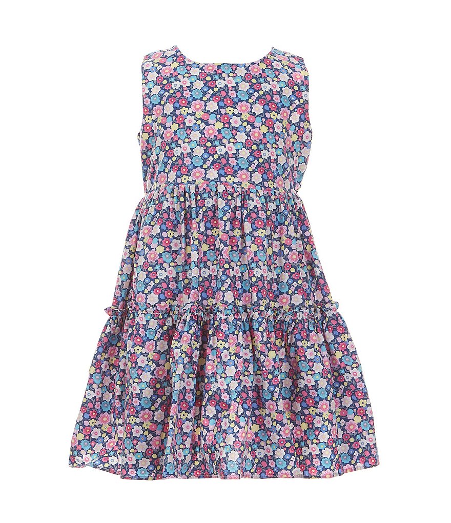 Платье без рукавов с цветочным принтом Popatu Little Girls 2–7, фиолетовый