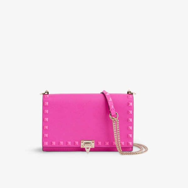 

Кожаная сумка через плечо rockstud Valentino Garavani, розовый