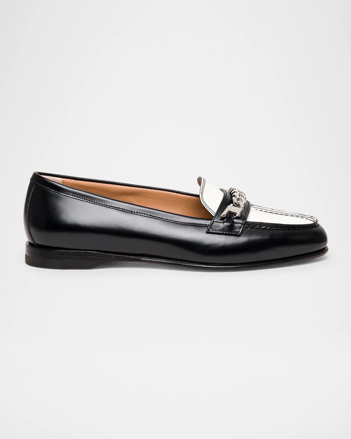 

Двухцветные кожаные лоферы Andrea с цепочкой Santoni, цвет Charcoal