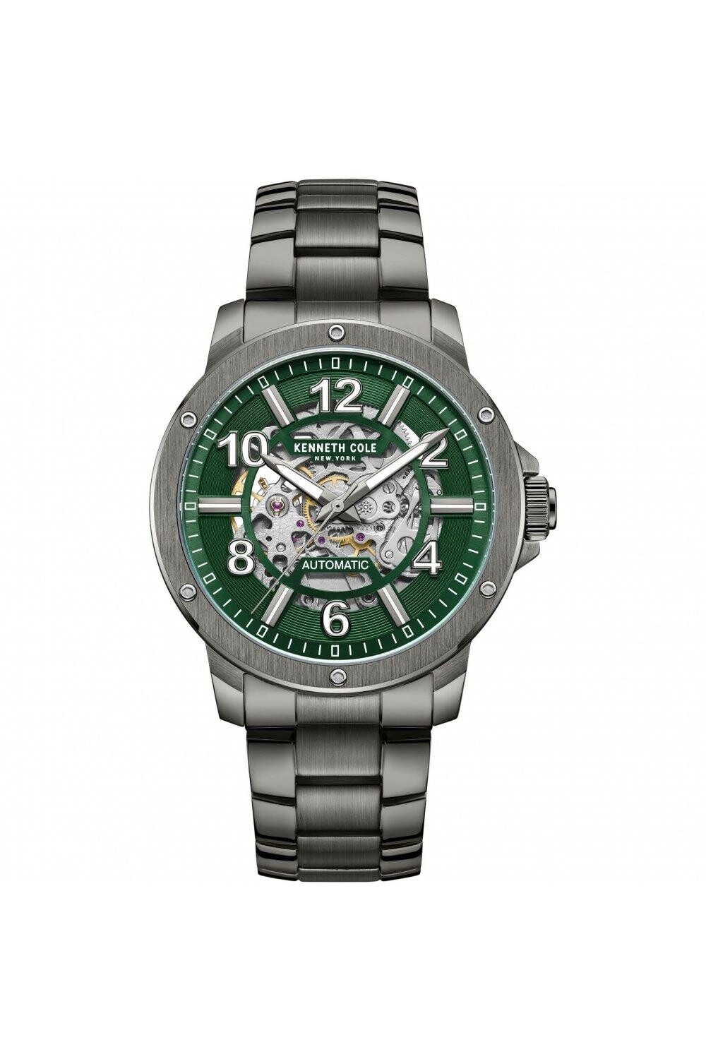 

Модные аналоговые автоматические часы из нержавеющей стали - Kcwgl0013101 Kenneth Cole, зеленый