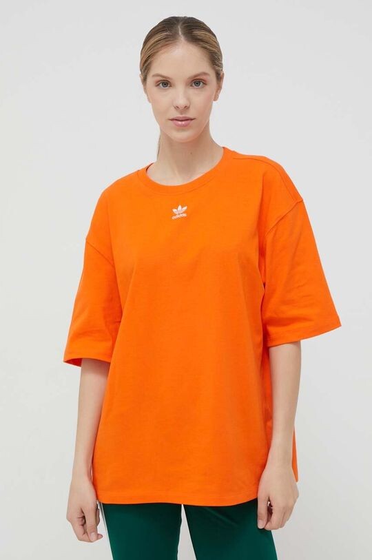 

Хлопковая футболка adidas Originals, оранжевый