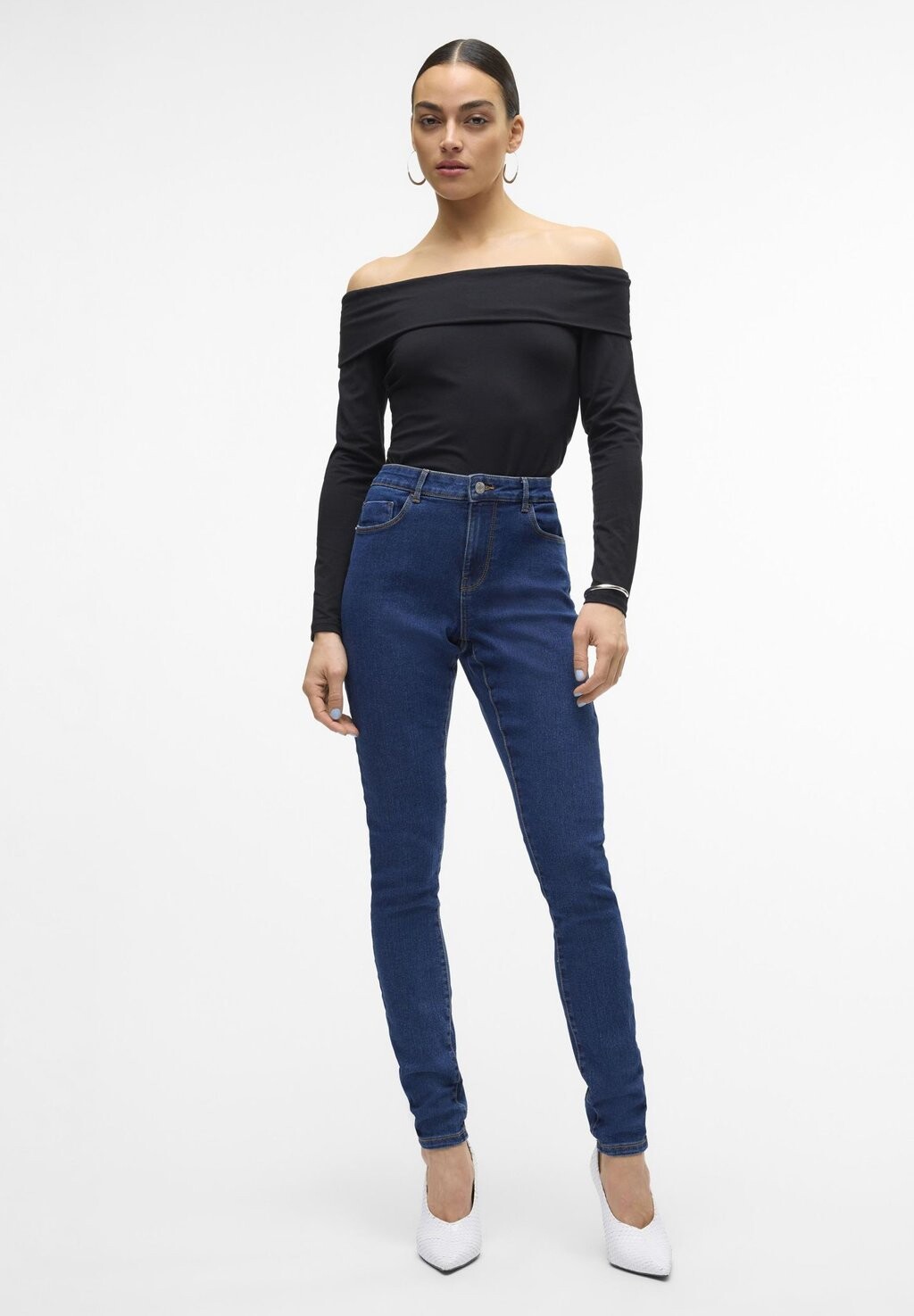 

Джинсы зауженного кроя Noos Vero Moda, темно-синий деним