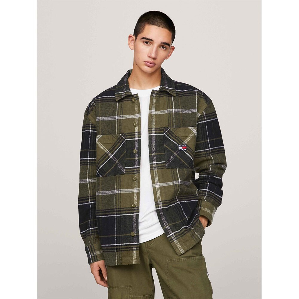 

Рубашка Tommy Jeans Brushed Check, зеленый