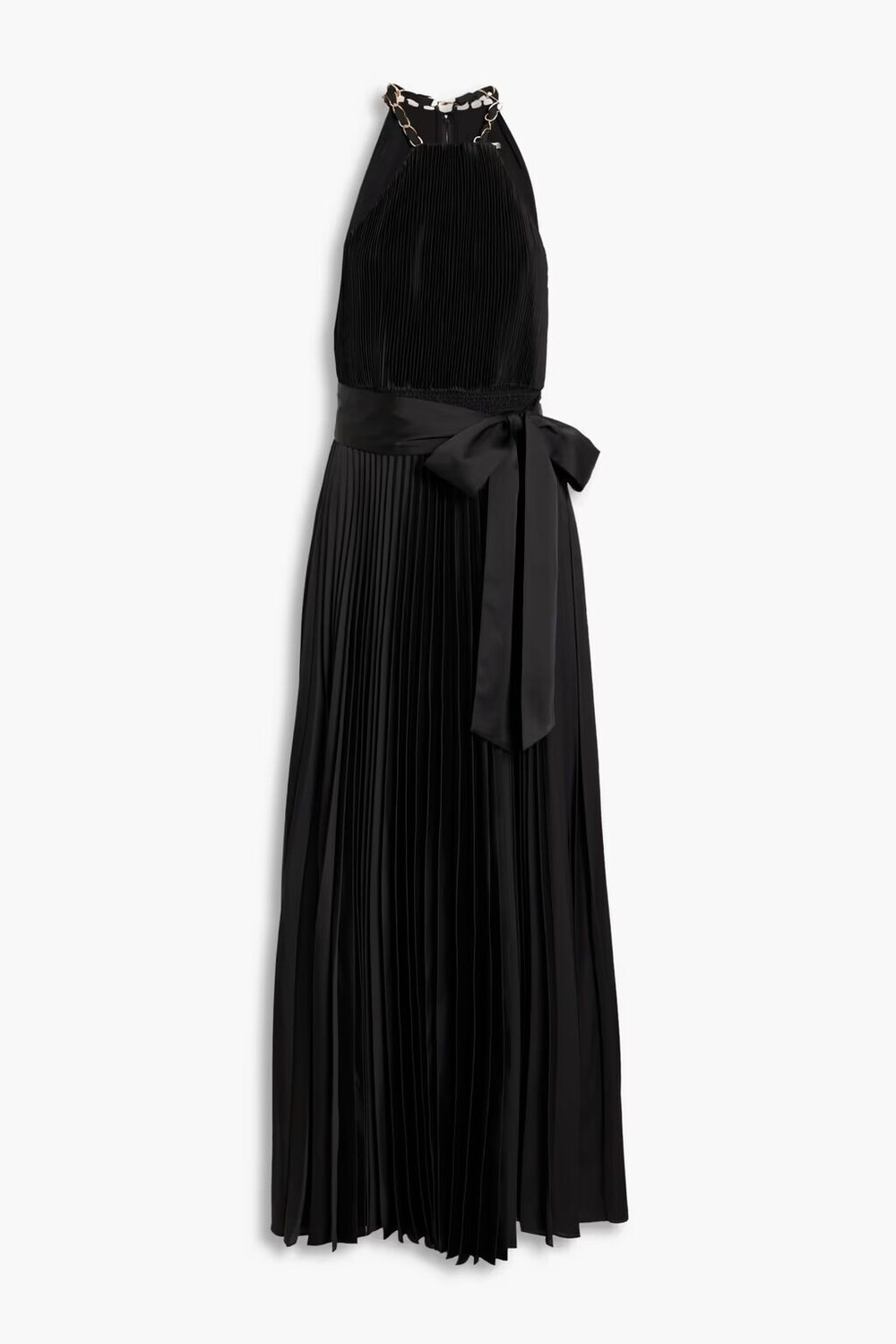 

Атласное платье макси Alycia со складками Alice + Olivia, черный