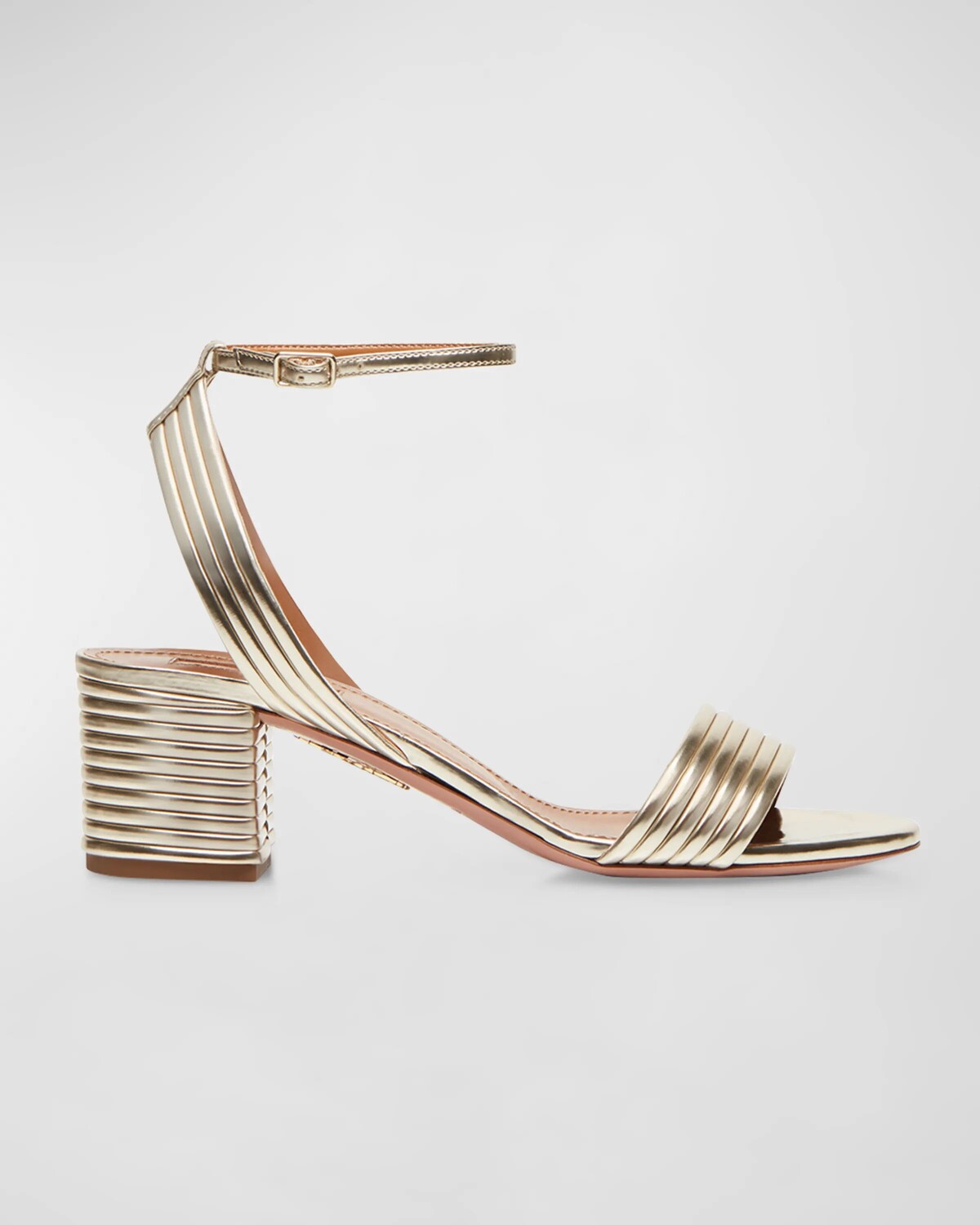 

Сандалии Sundance с металлизированным ремешком на щиколотке Aquazzura, цвет Light Gold