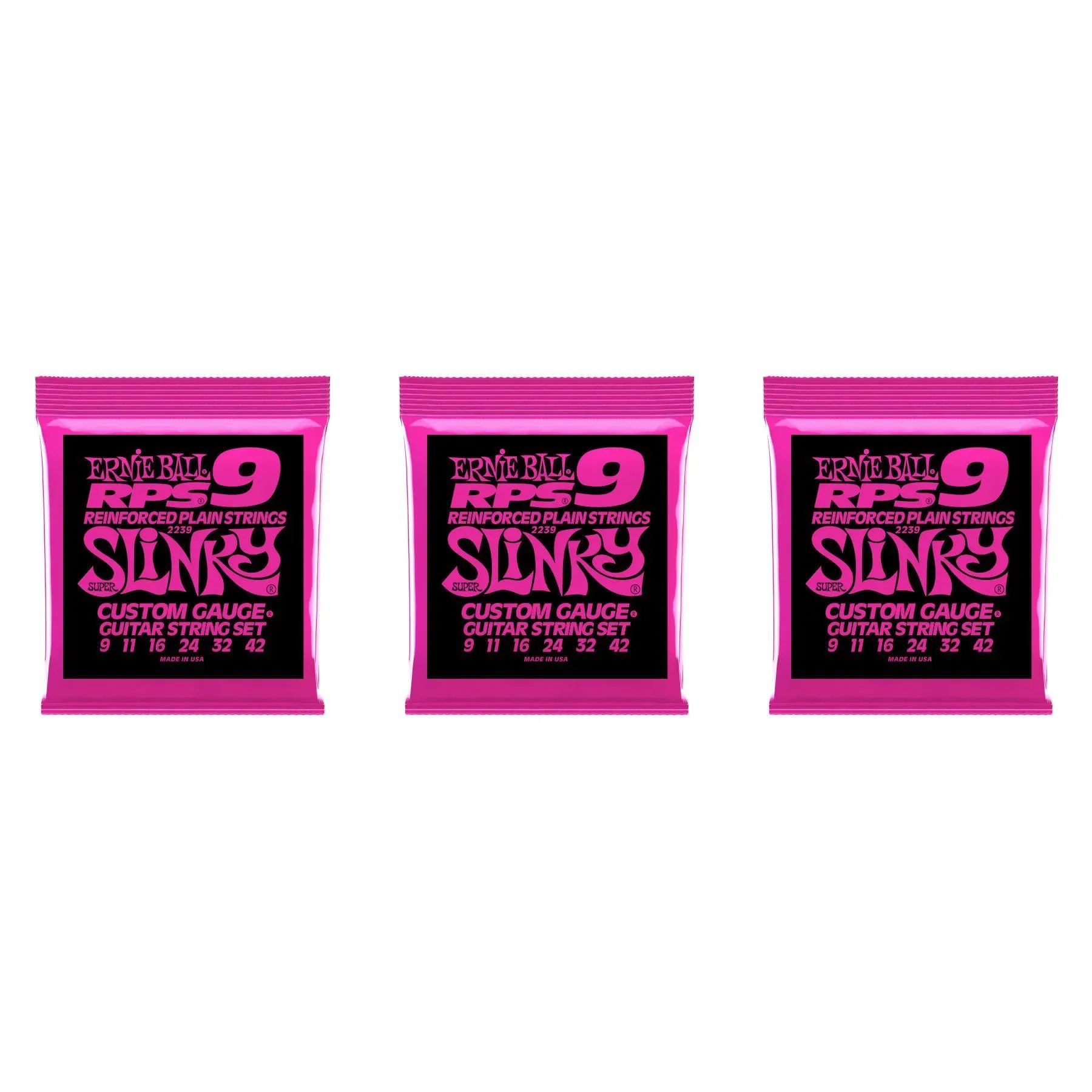 

Струны для электрогитары Ernie Ball 2239 Super Slinky RPS с никелевой обмоткой — .009-.042 (3 шт.)