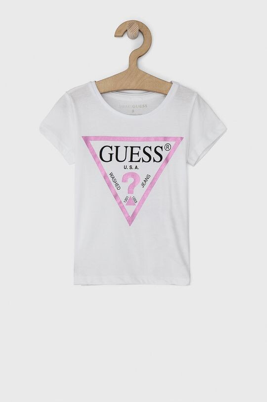 

Детская хлопковая футболка Guess, белый