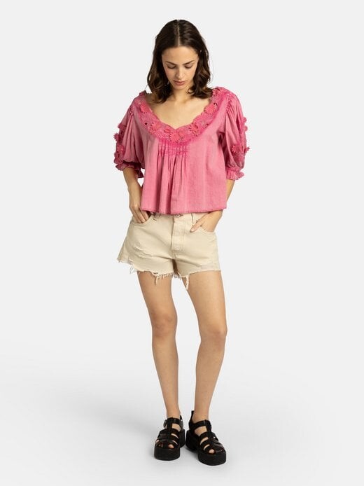 

Блузка софи с вышивкой Free People, розовый