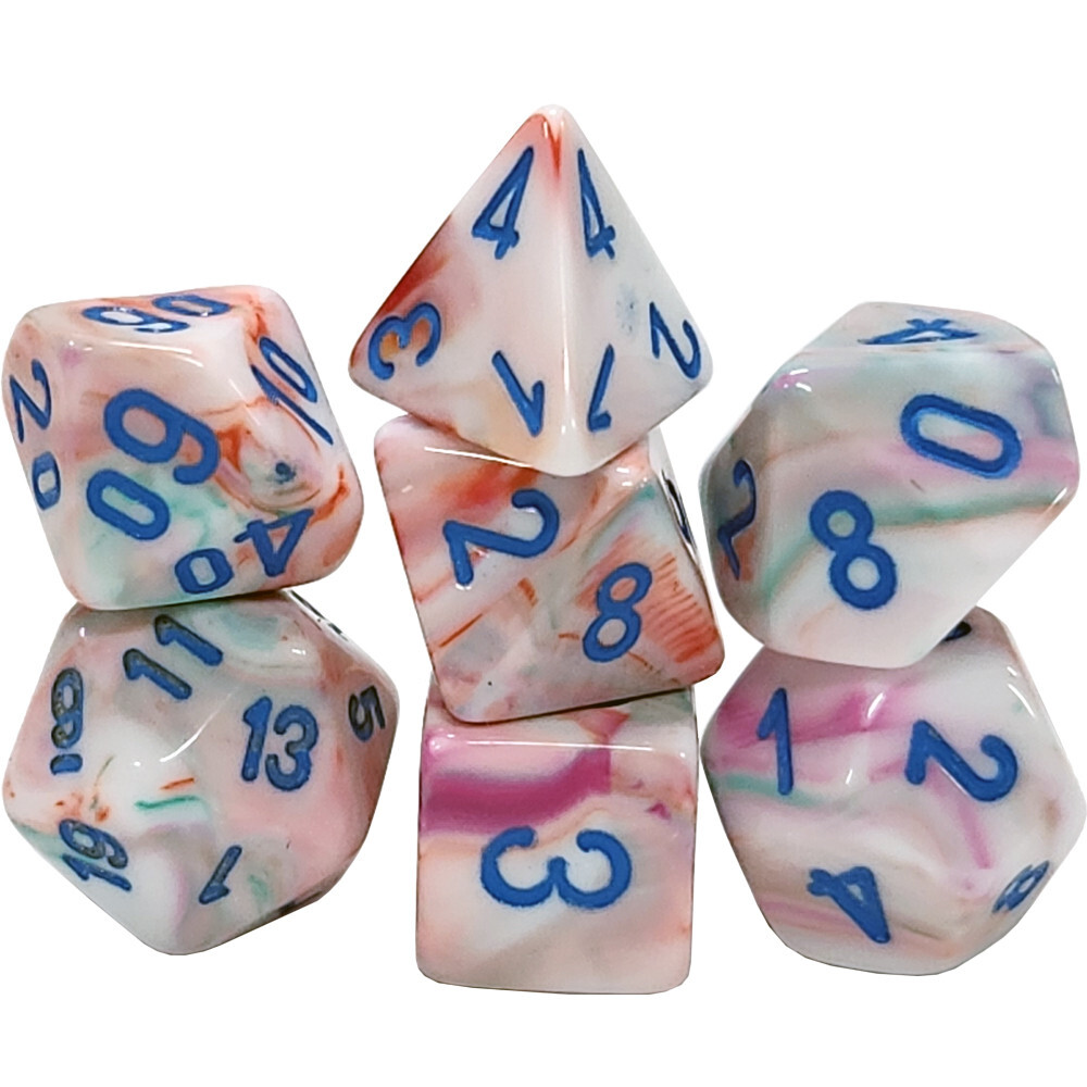

Аксессуары Chessex Chessex Mini Dice Set: Festive - Pop Art w/ Blue (7)