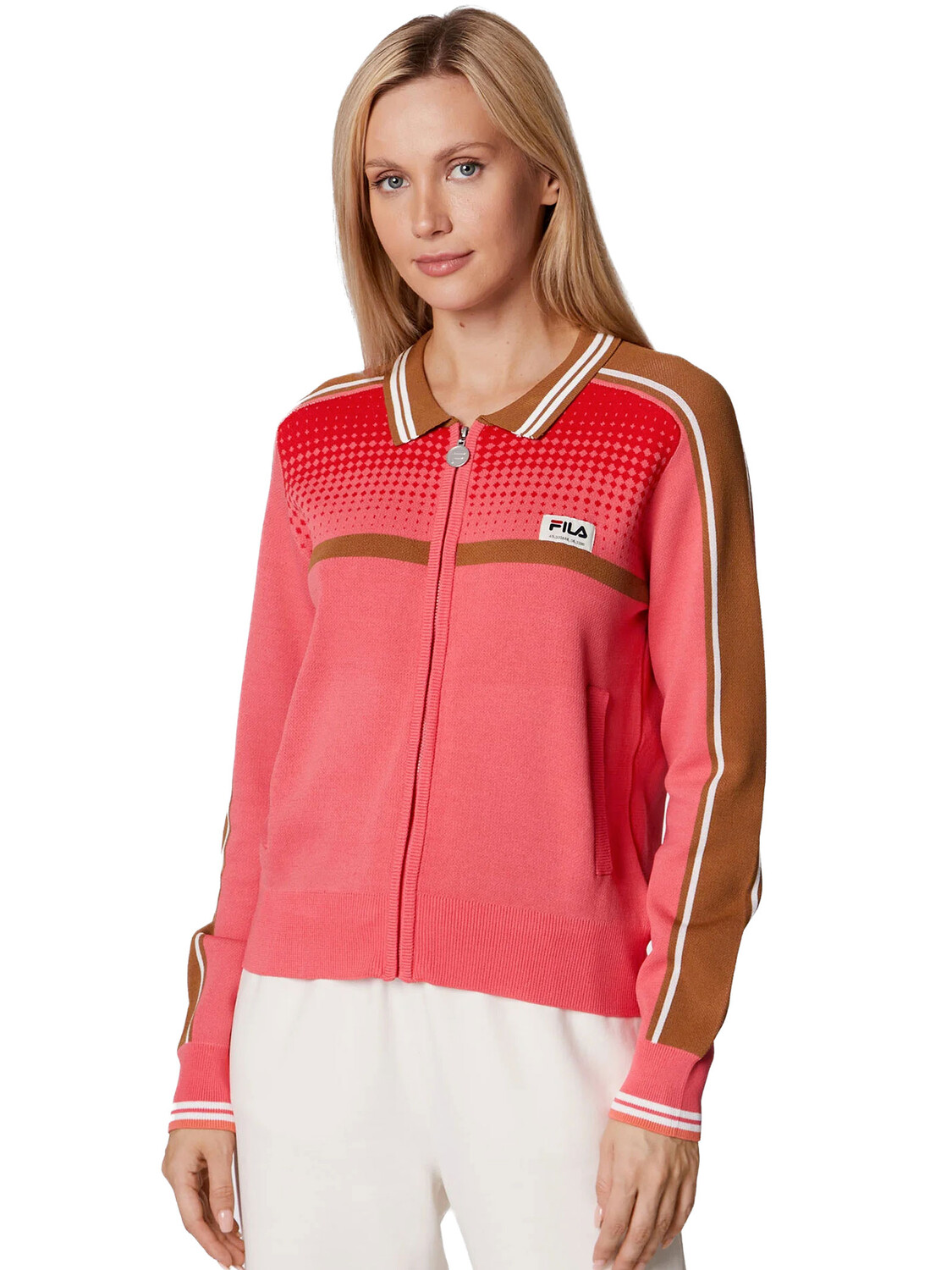 

Вязаная куртка Fila Tarazona цвета Teaberry, розовый/коричневый