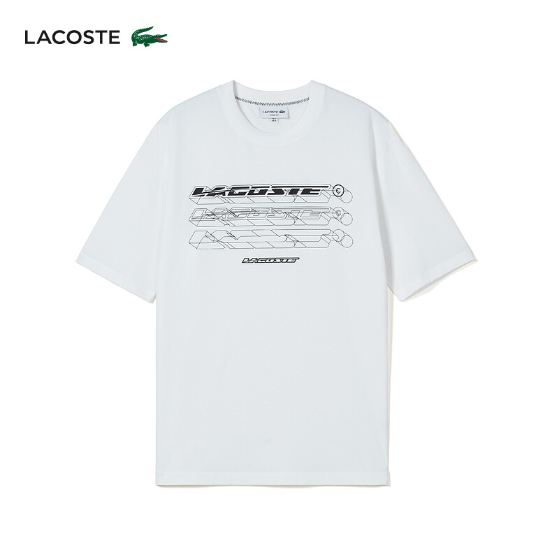 

Футболка мужская Lacoste с принтом, белый