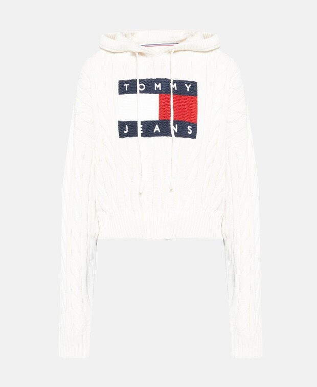

Трикотажный джемпер с капюшоном Tommy Jeans, цвет Wool White