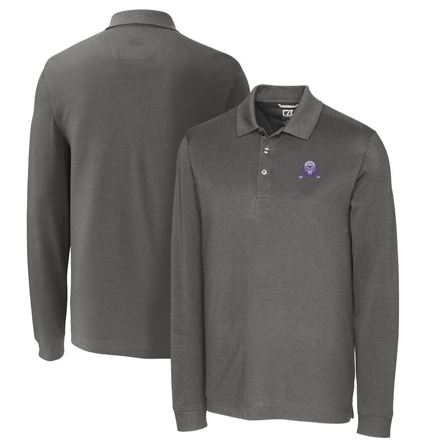 

Поло с длинным рукавом Cutter & Buck Northwestern Wildcats, стальной
