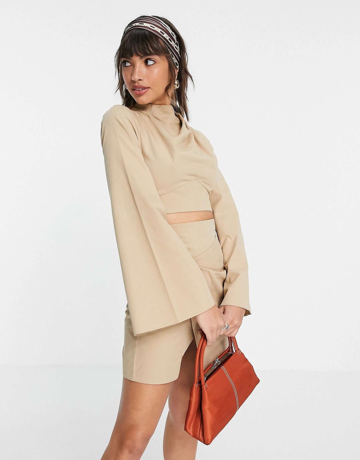 

Топ из хлопкового твила с длинными рукавами ASOS