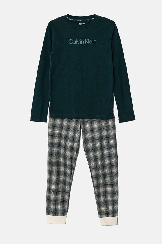 

Детская хлопковая пижама Calvin Klein Underwear, зеленый