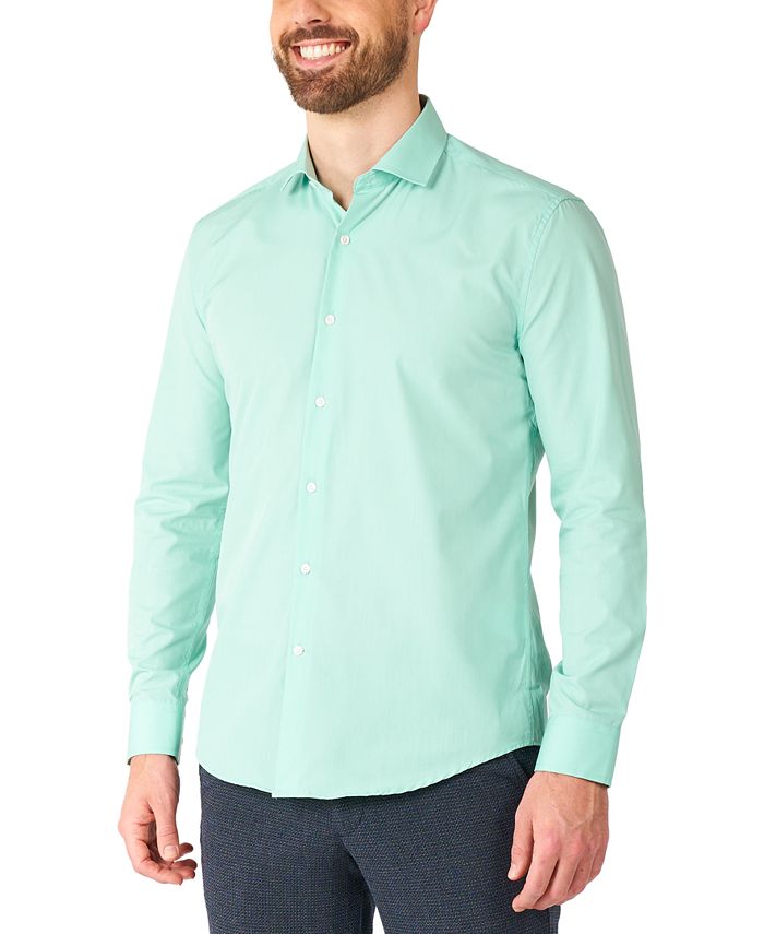 цена Мужская однотонная рубашка Magic Mint с длинными рукавами OppoSuits, синий