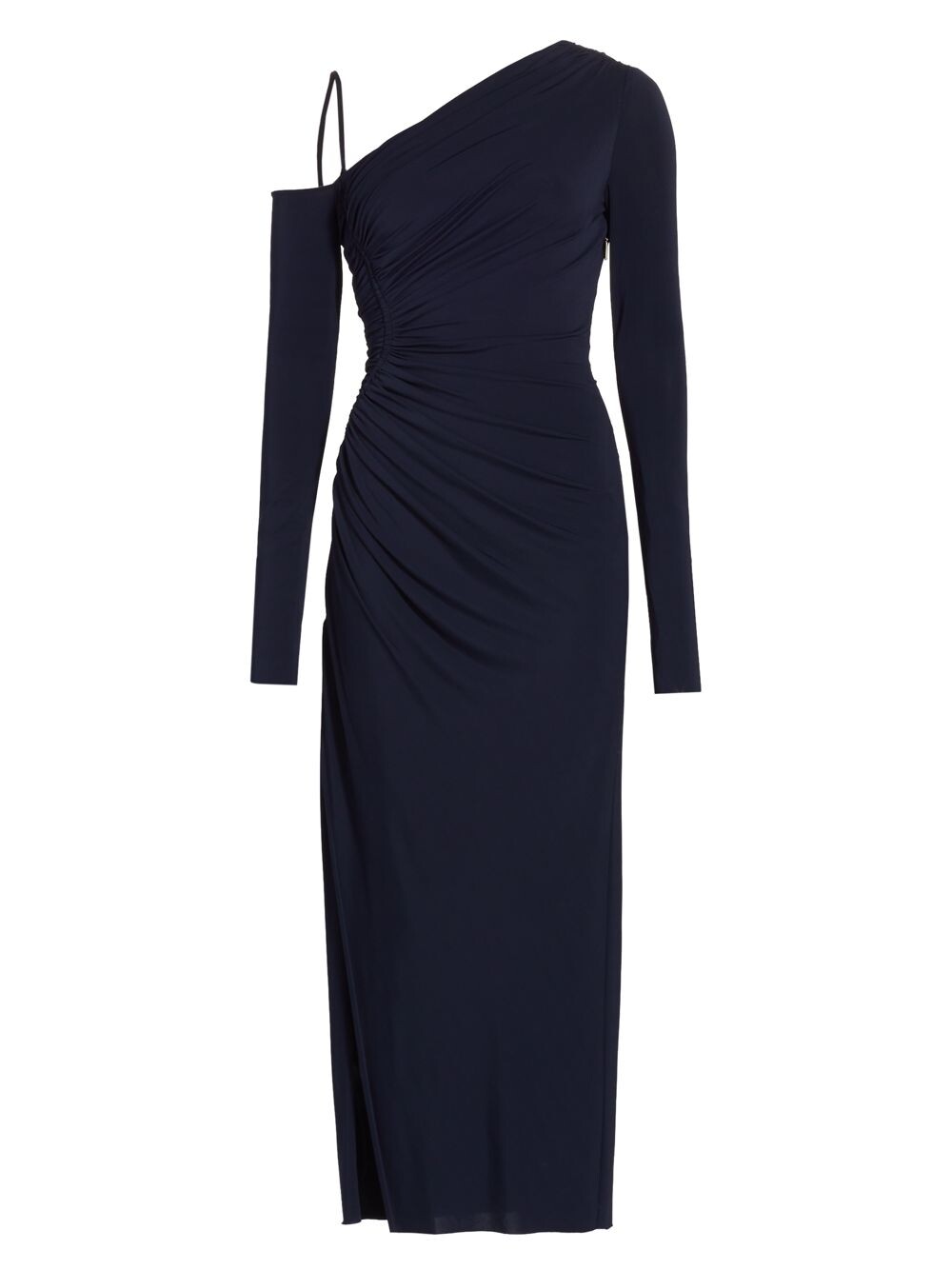 

Платье-миди из джерси с рюшами на одно плечо Jason Wu Collection, нави