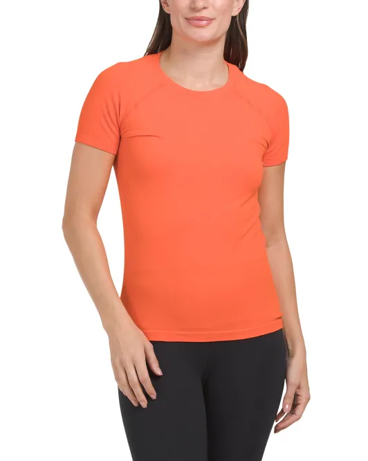 

Бесшовная активная рубашка Zaia с короткими рукавами 90 Degree By Reflex, цвет Tangerine