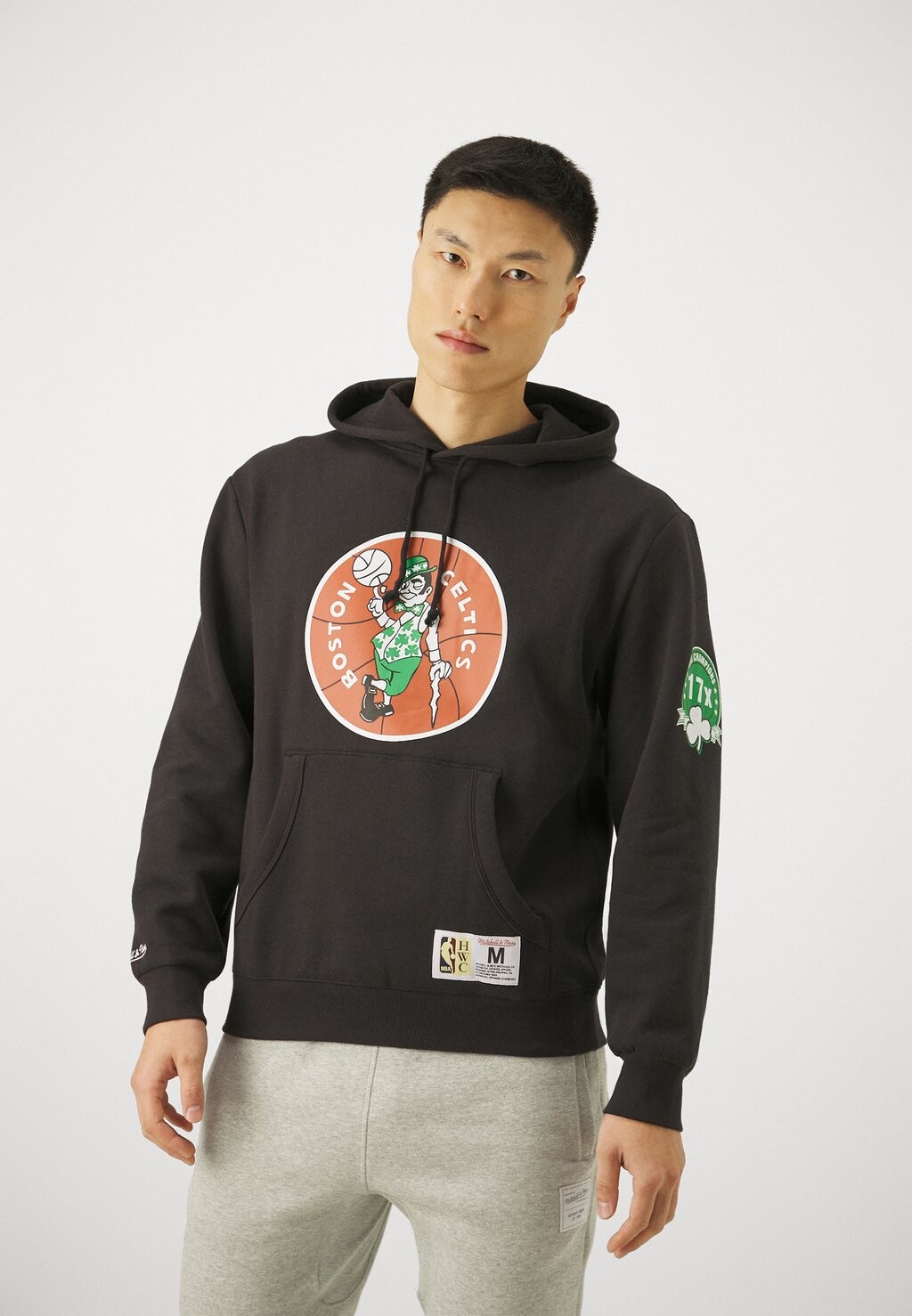 

Team Nba Boston Celtics Game Time Hoodie Vintage Logo Mitchell & Ness, черный