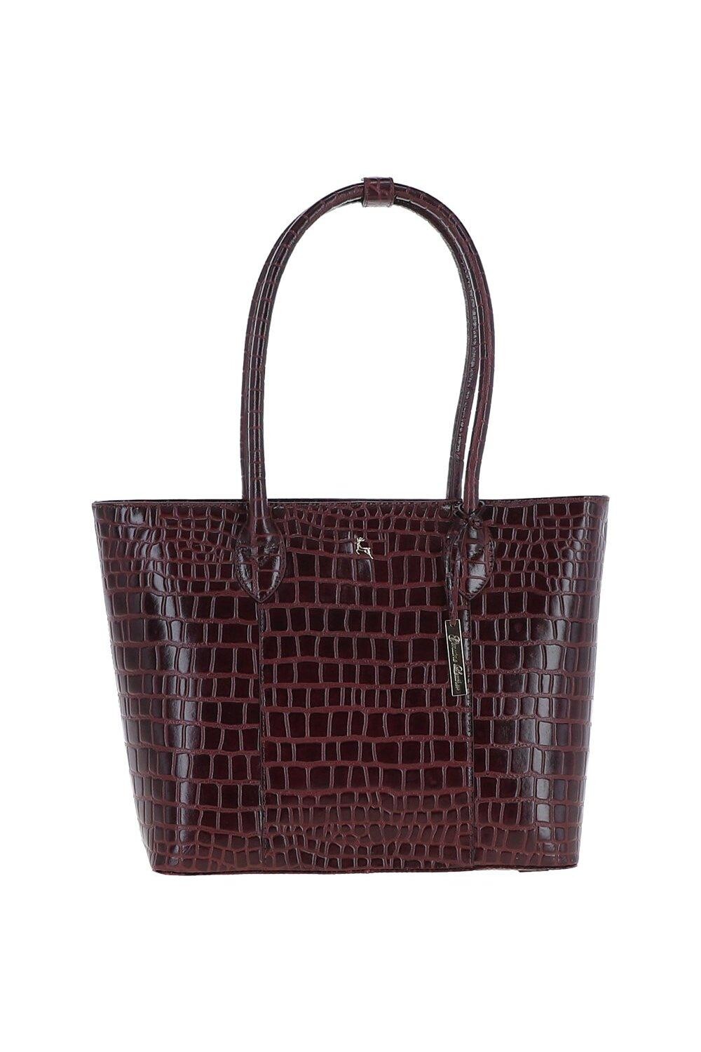 

Сумка-шоппер из натуральной кожи Dolce Vita с крокодиловым принтом Ashwood Leather, красный