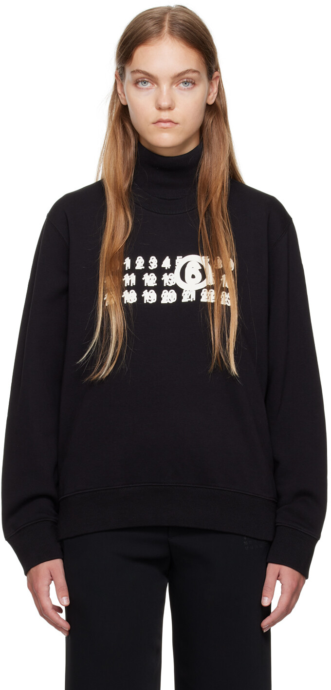 

Черный свитшот с принтом MM6 Maison Margiela