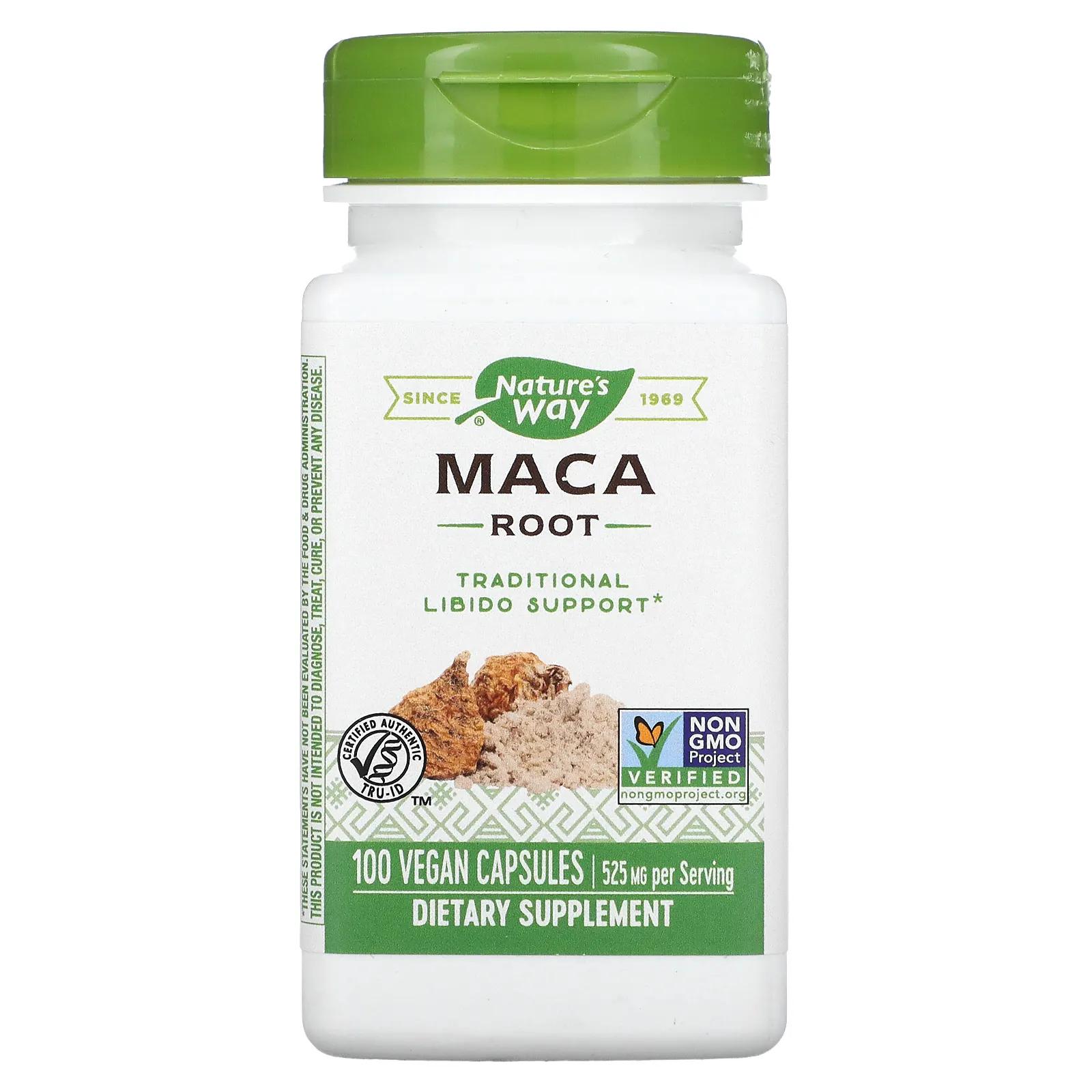 Nature's Way Maca Root 525 mg 100 Vegetarian Capsules nature s way olive leaf 500 mg 100 vegetarian capsules