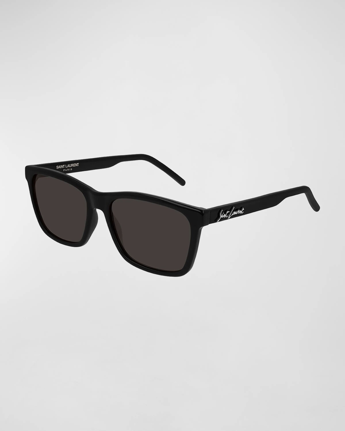 

Мужские квадратные солнцезащитные очки из литого пластика Saint Laurent, цвет Black