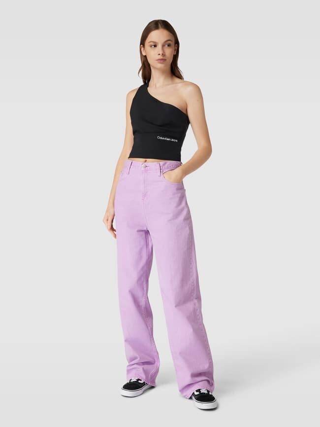 

Укороченный топ с бретелями на одно плечо Calvin Klein Jeans, черный