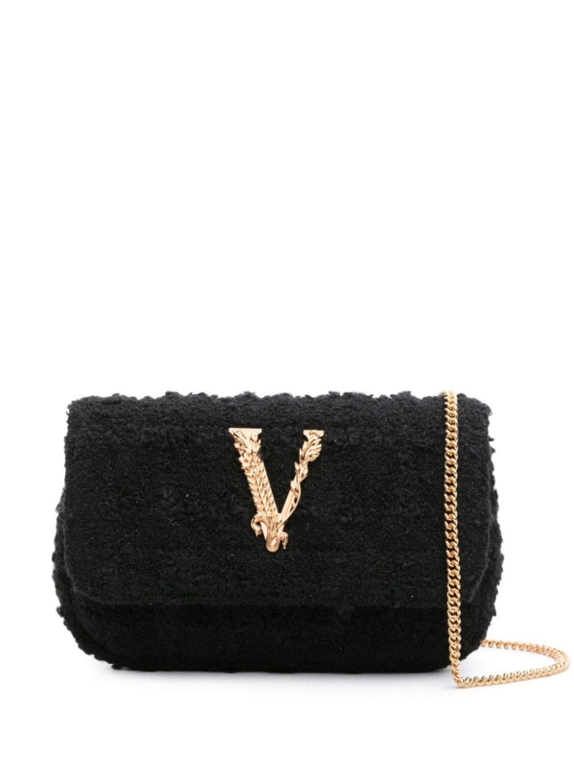 

Versace стеганая сумка через плечо Virtus, черный