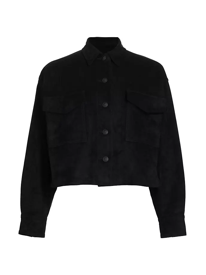 

Укороченная куртка Jaiden из искусственной замши Rag & Bone, цвет black faux suede