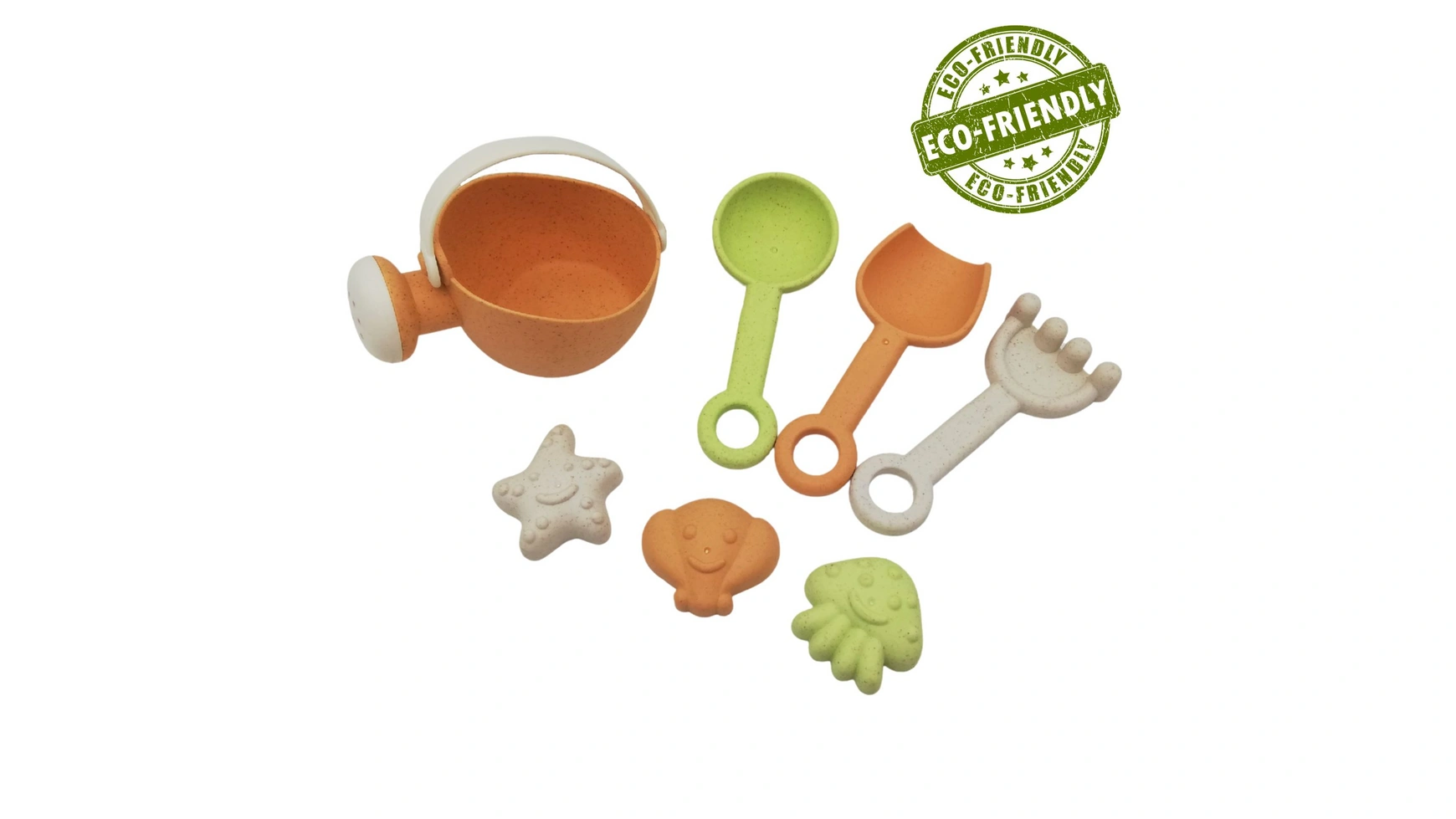 Alldoro Мини-игрушки для песка, набор из 7 предметов с лейкой, экологически чистые