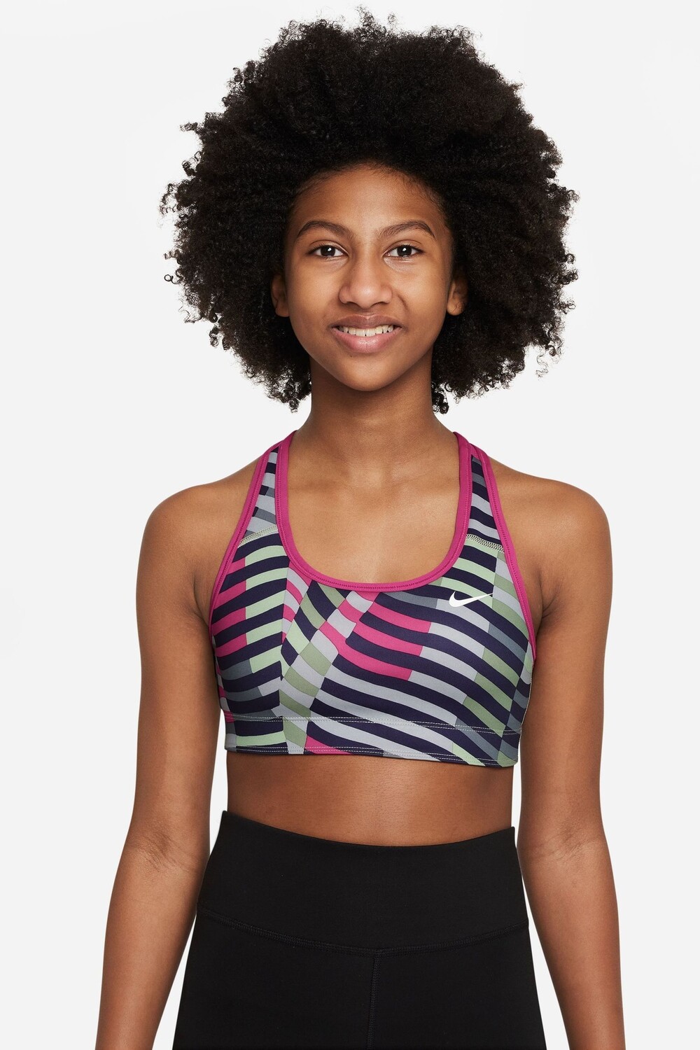 

Двусторонний спортивный бюстгальтер DriFIT с принтом Swoosh Nike