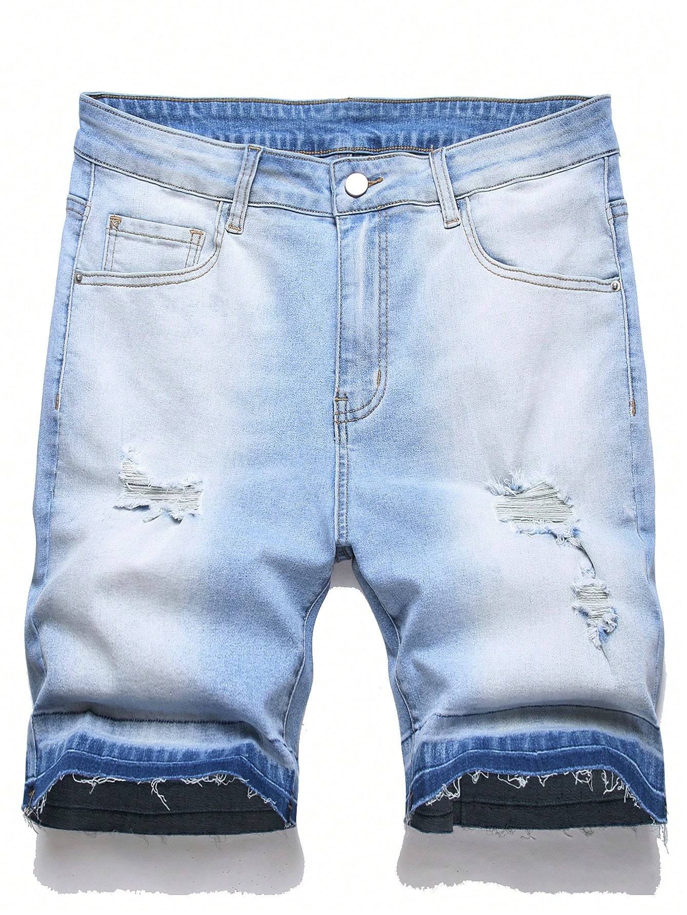 Мужские джинсовые шорты Manfinity EMRG с потертостями, легкая стирка фото