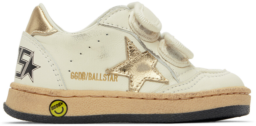 

Бело-золотые кроссовки Baby Ball Star Golden Goose