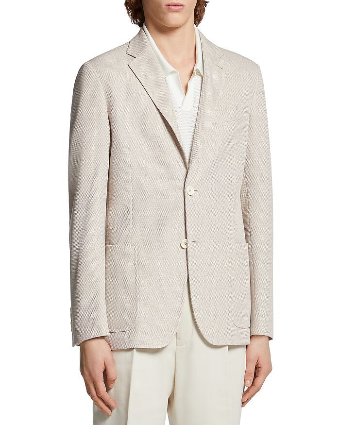 

Куртка-рубашка из хлопкового джерси с сотовым заполнителем Zegna