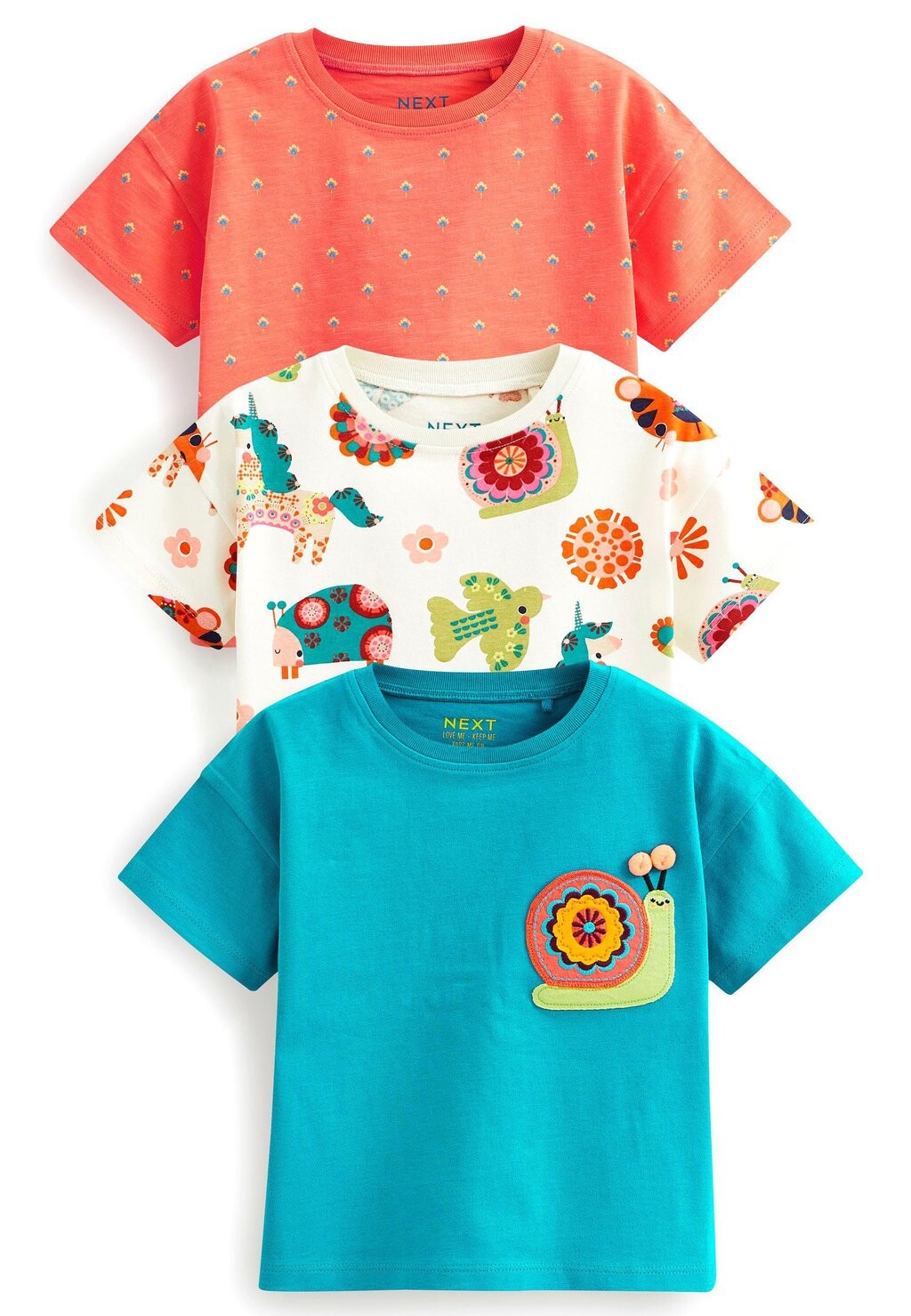 

Футболка с принтом SHORT SLEEVE T-SHIRTS 3 PACK Next, цвет orange