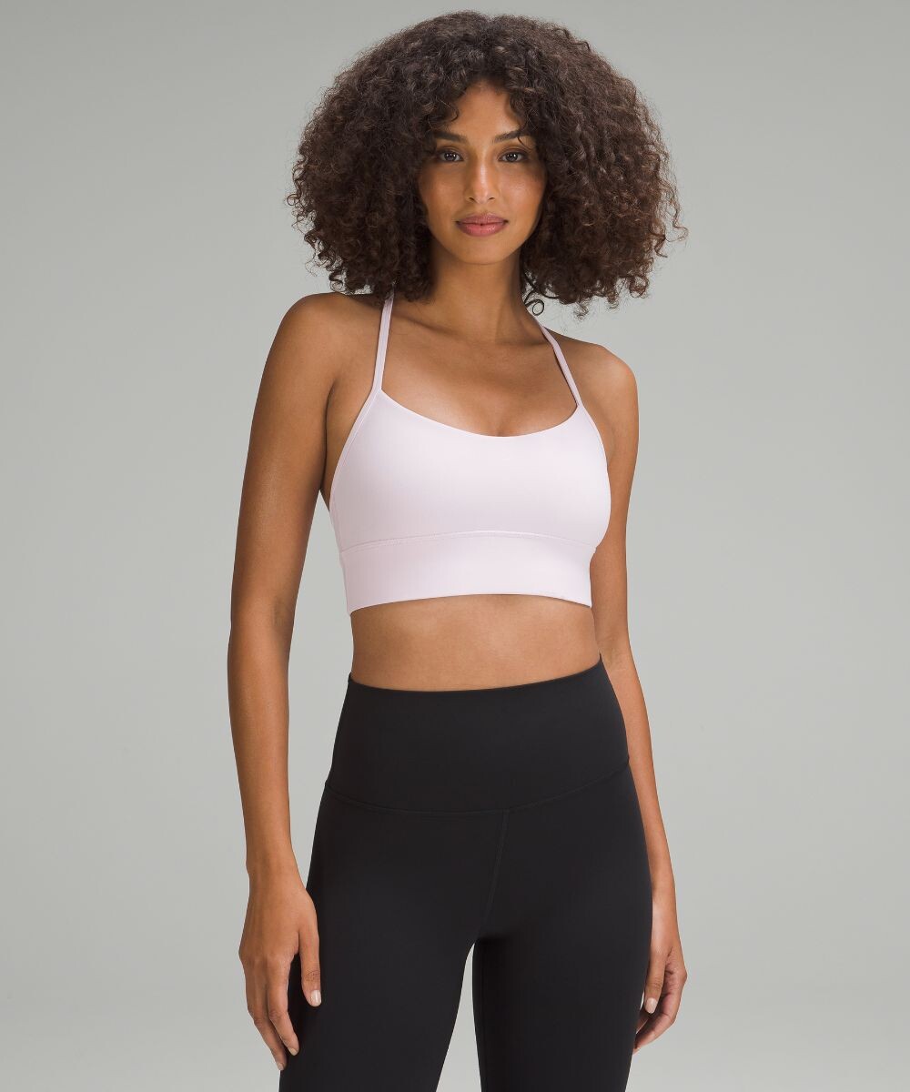 

Удлиненный бюстгальтер Flow Y Nulu Lululemon, розовый