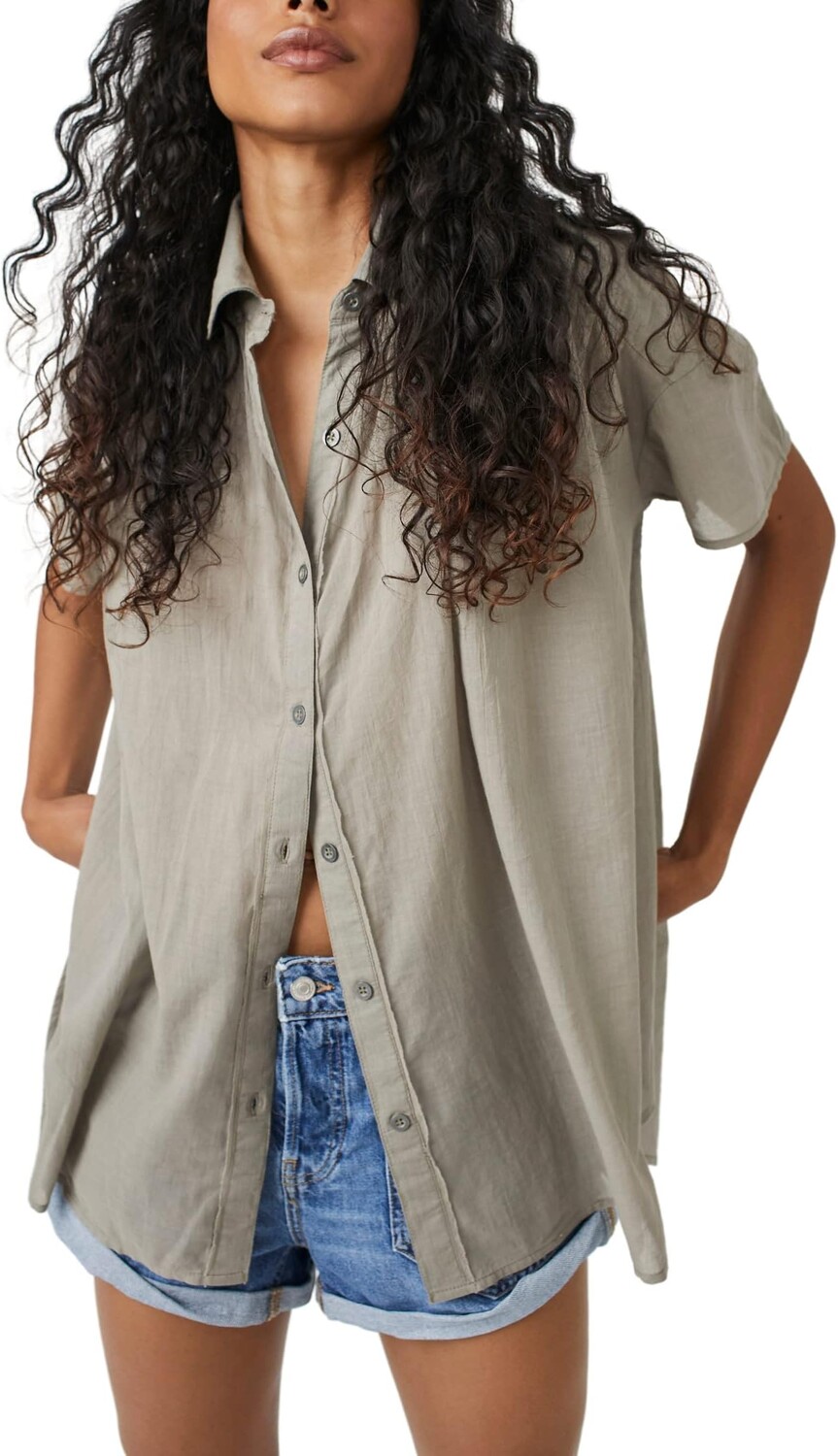 

Рубашка с плавающей застежкой Free People, цвет Serpent