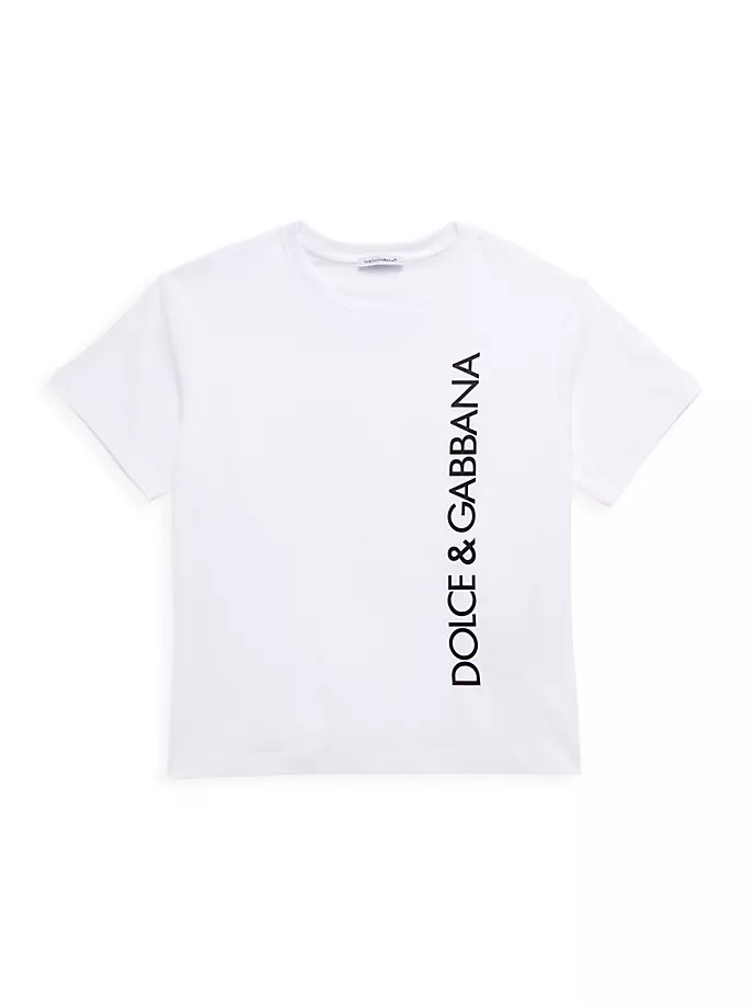 

Футболка с круглым вырезом и логотипом Little Boy's & Boy's Dolce&Gabbana, белый